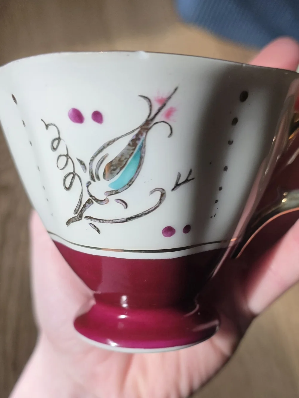 NASCO Pink Lusterware Porcelin Teacup And Saucer Set